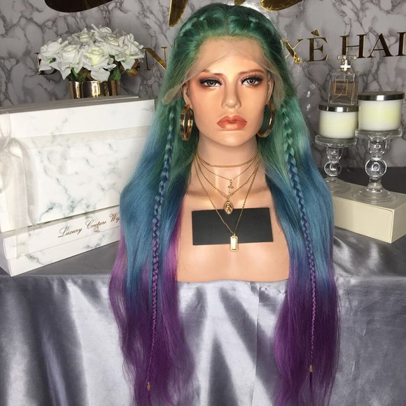 100% Human Hair Lace Front Wig "Mermaid" 22" inch - Picture 3 of 5